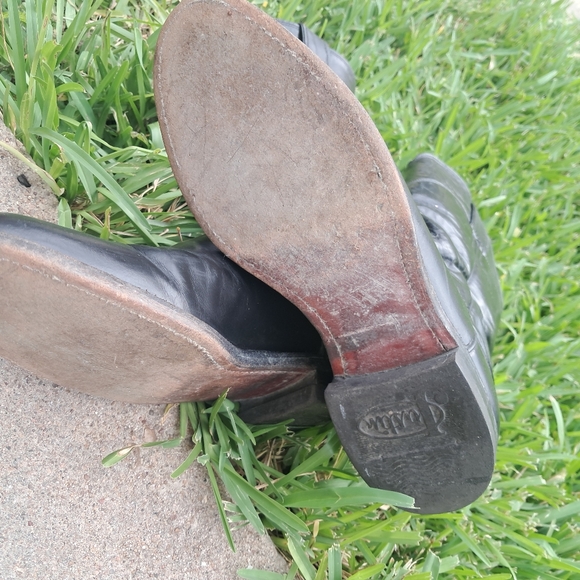 Vitage JUSTIN RoperBlack Leather Cowboy Boots Women Size 6.5 D - Picture 4 of 6